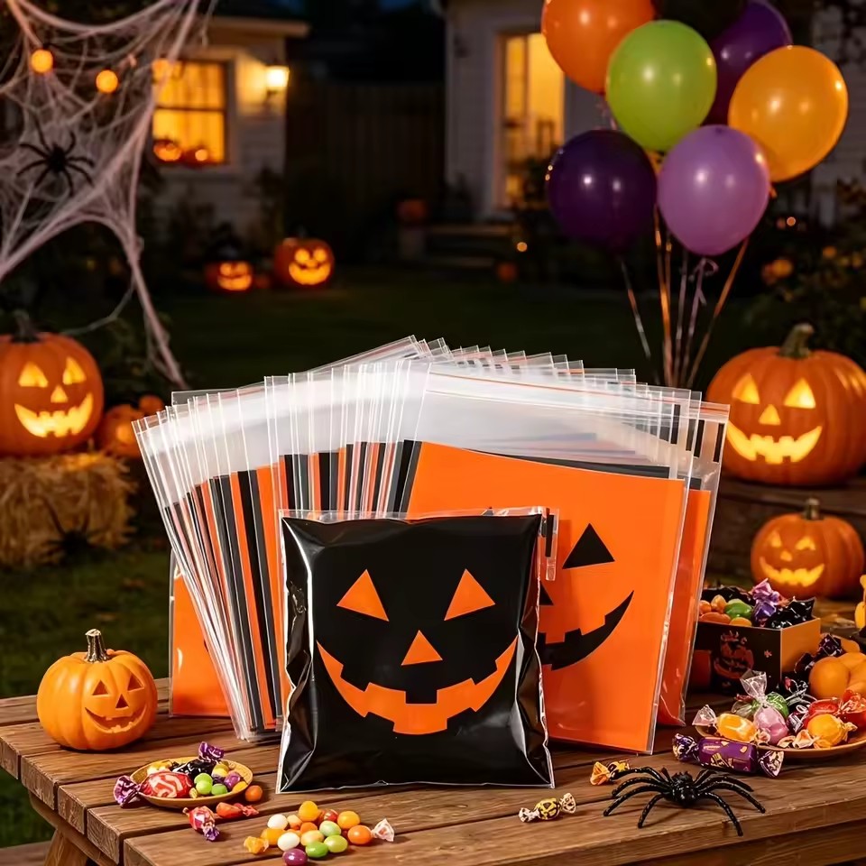 Food Halloween Snacks - 50/100 unidades de Sacos de Doces