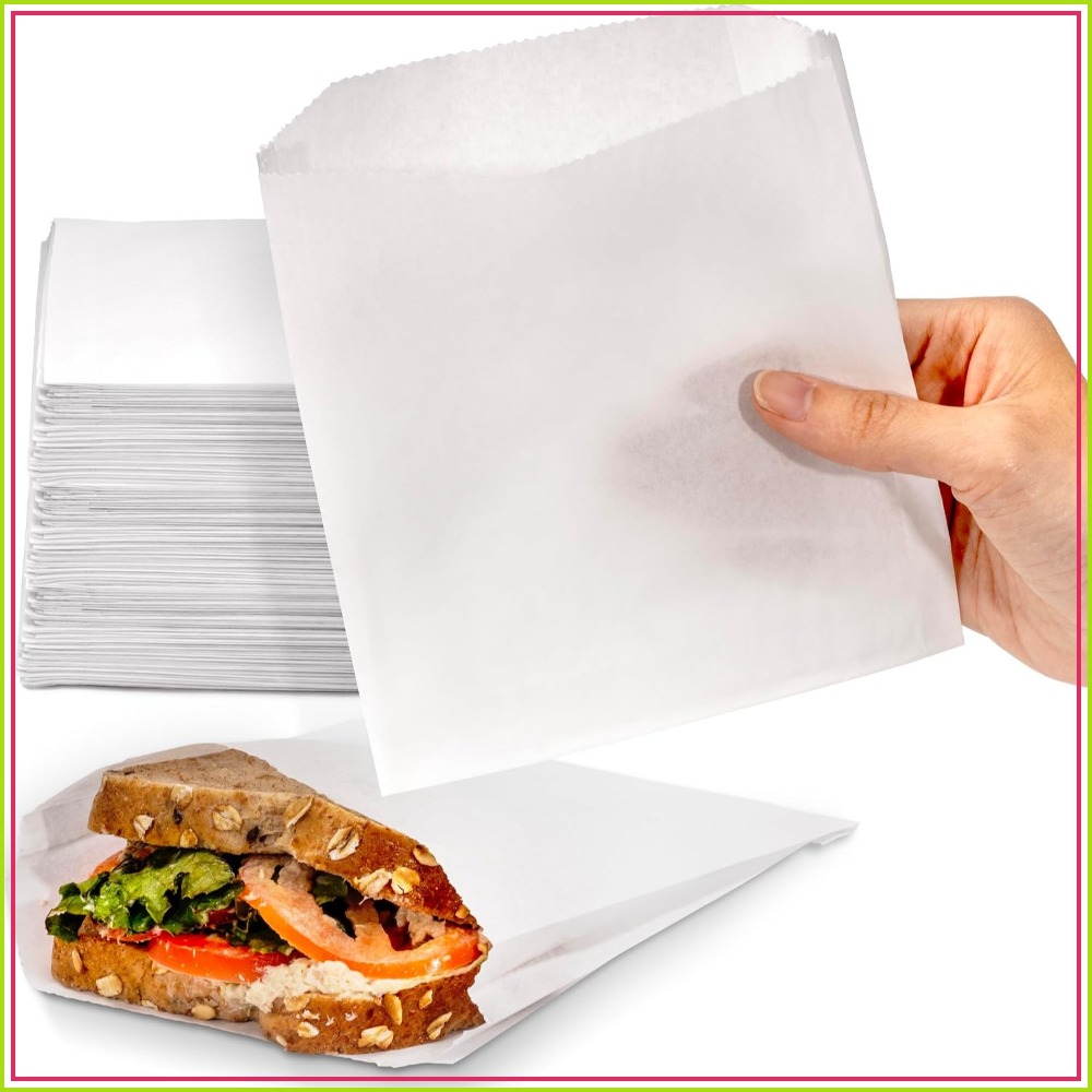 Food Packed Snacks - Pacote com 200 Sacos de Papel