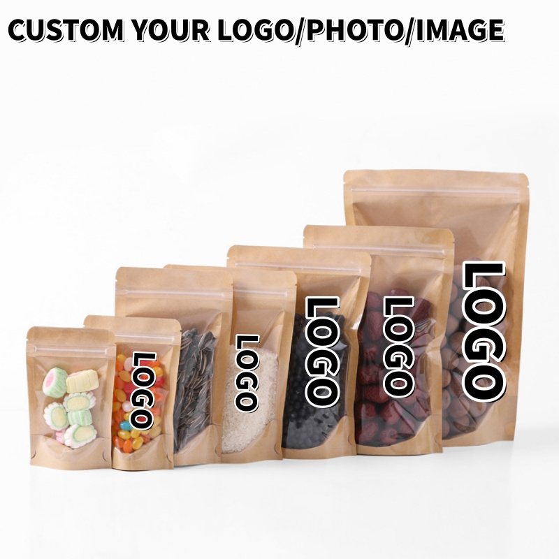 Food Halloween Snacks - 100 Sacos Transparentes de Papel Kraft