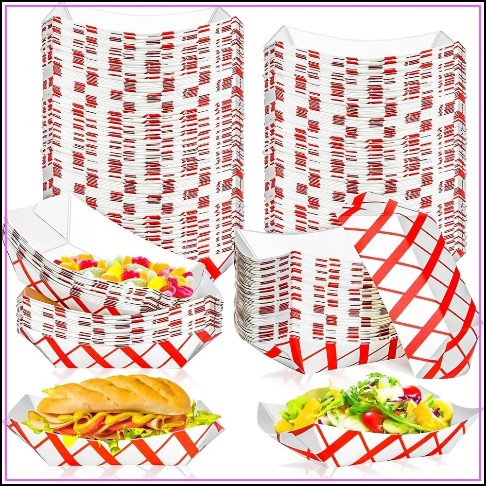 Food Packed Snacks - Pacote com 100 Bandejas de Papel