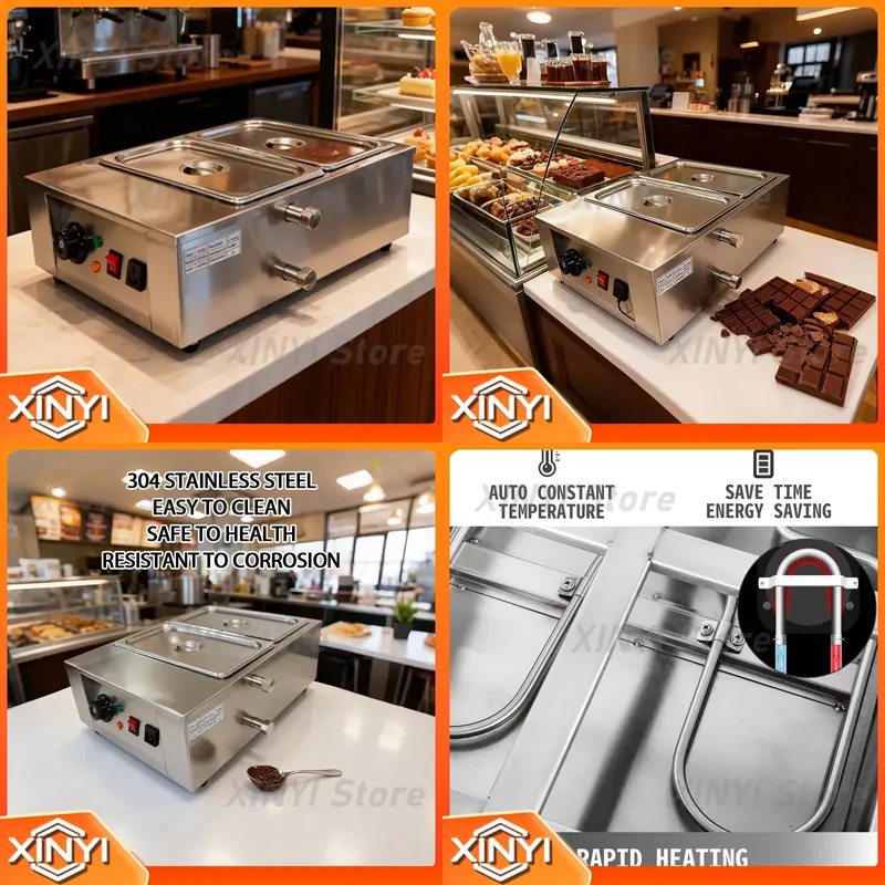 Snacks Food Warmer - Derretedor de Chocolate em Aço Inoxidável