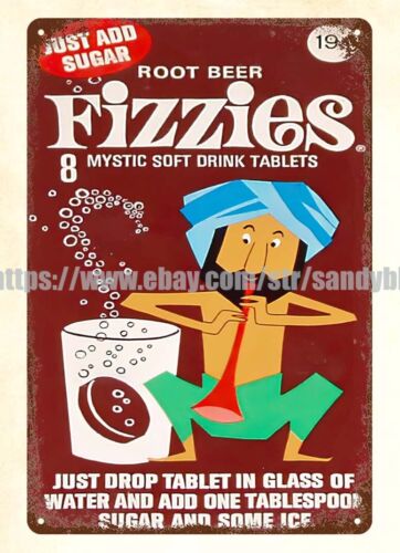 Food Snacks Ideas - Placa de metal Fizzies dos anos