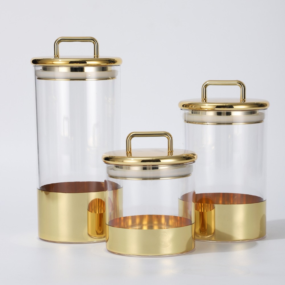 Dry Food Snacks - Caixa de armazenamento do vidro transparente,