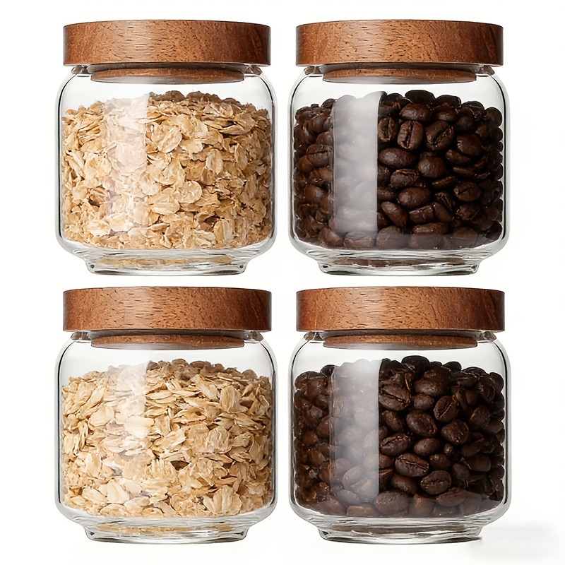Food Packed Snacks - Conjunto com 4 Frascos de Vidro