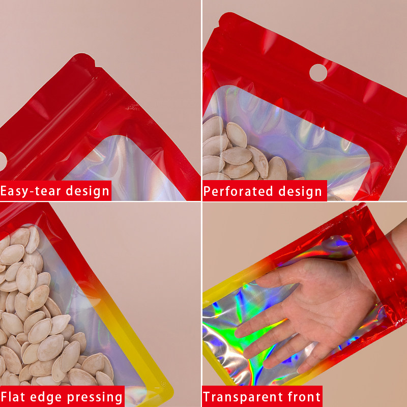 Saco holográfico colorido com  - Food Packed Snacks avaliação e preço