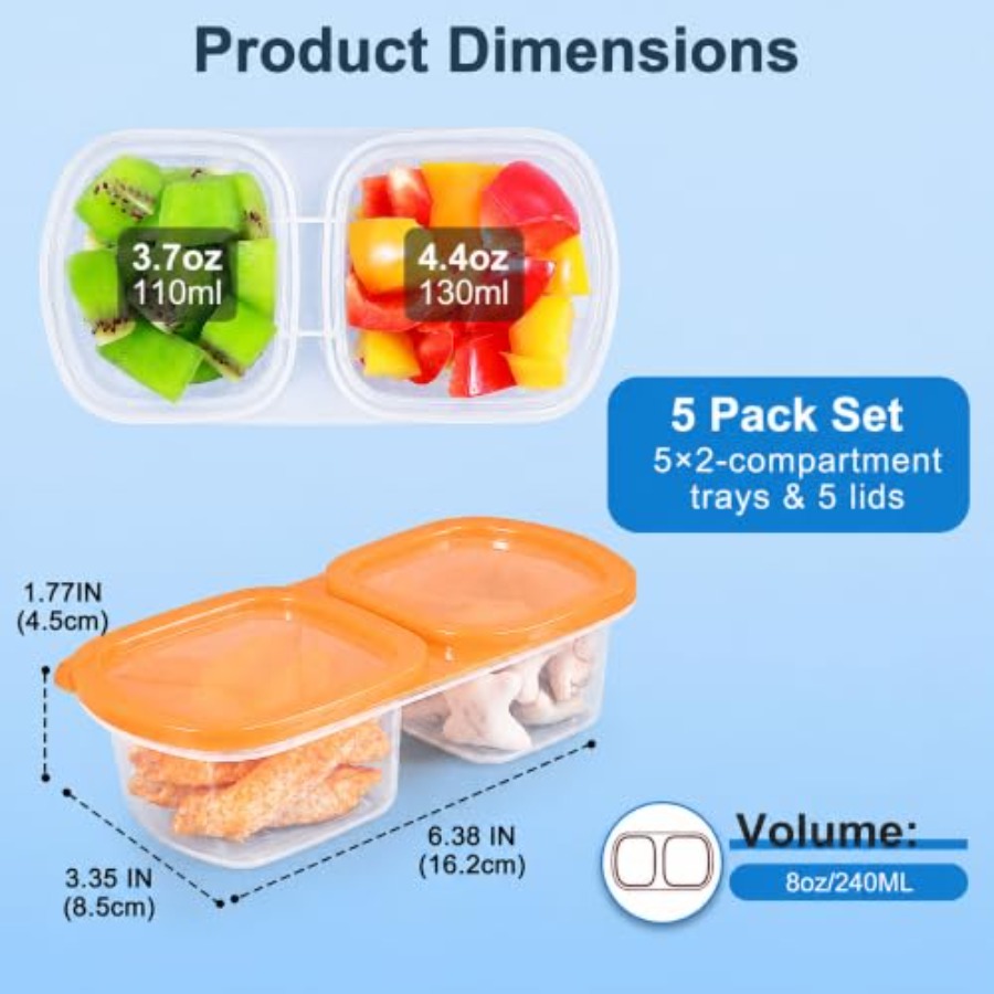 Conjunto de 5 Recipientes Reut - Food Prep Snacks avaliação e preço