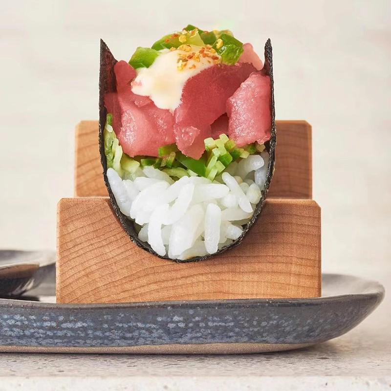 Madeira japonês Sushi Rack par - Food In Japanese Snacks avaliação e preço